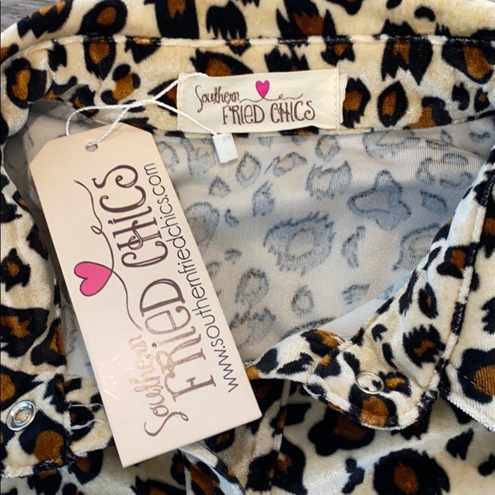 NWT Southern Fried Chics leopard velvet dress - Picture 7 of 8
